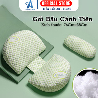 Gối Bầu Cánh Tiên Sợi Tre Cao Cấp Ánh Sao Thoáng Khí Nâng Đỡ Lưng Bụng Khi Nằm Ngiêng Giúp Ngủ Ngon