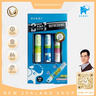 Ống dầu hít thông mũi 2 trong 1 beggi 2in1 refreshing nasal inhaler 3 ống