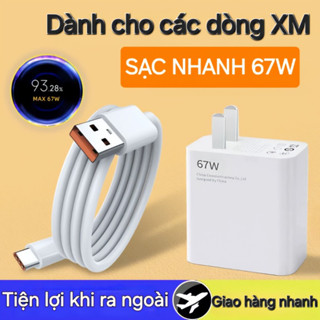 Củ sạc nhanh XM 33W 67W Cáp 6A thiết kế chân QC4.0 USB ra Type C phù hợp cho các dòng XM