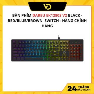 Bàn phím dareu ek1280s v2 black - red/blue/brown switch - hàng chính hãng