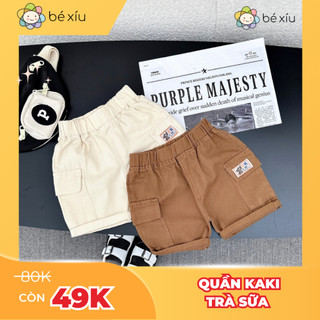 Quần KAKI MỀM MÁT TRÀ SỮA túi hộp cực chất chơi vải đẹp cho bé mặc phối đồ với áo thun áo polo từ 8-24Kg Q75