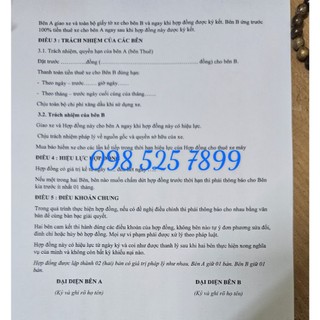 Hợp đồng cho thuê xe máy A4
