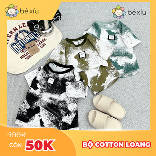 Bộ THUN COTTON LOANG mềm mát cực ngầu cho bé trai HOT TREND HÈ năm 2024 quần và áo từ 8-28Kg B22