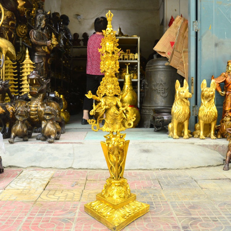 Kim cang uế tích bất động minh vương bằng đồng vàng tinh luyện cao 1 mét
