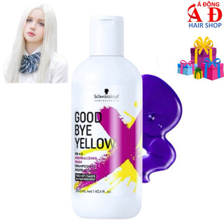 Dầu gội tím khử vàng Schwarzkopf Goodbye Yellow cho tóc trắng xám bạch kim 300ml (ĐỨC)