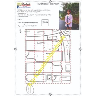 Rập áo dạ tay lửng mã 1107- giấy A0 (BẢN VẼ)