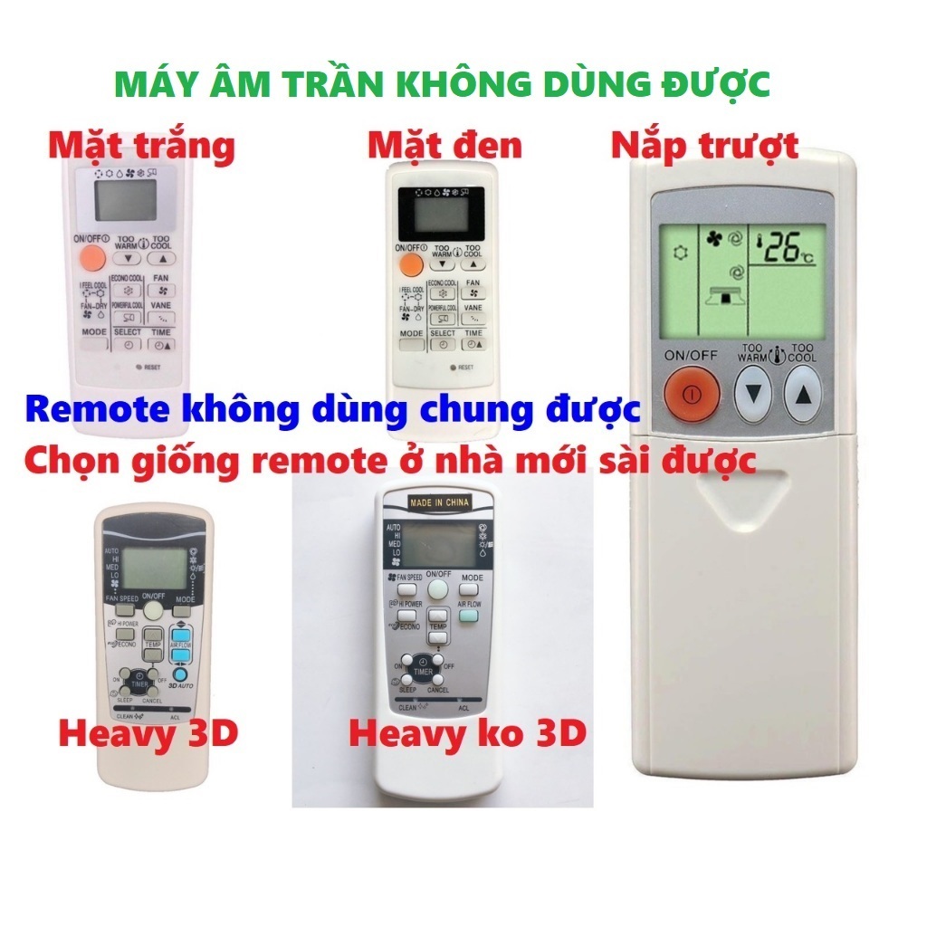 Remote Máy Lạnh Mitsubishi Treo Tường - Chọn Giống Remote Cũ Ở Nhà Mới Sài Được, 3 Mẫu Này Khôg Dùng Chung Được
