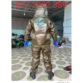 Bộ Bắt Ong Rừng.Ong Bò Vẽ (Vải Bạt Liền Ủng Găng Tay)