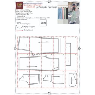 Rập giấy bộ bé mã R02 - rập cho vải thun