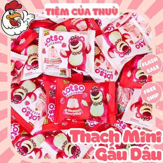 Thạch pudding gấu dâu losto đào / dâu, thạch gấu dâu losto hương trái cây