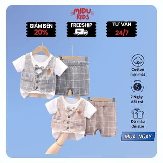  Set Công Tử Quần Áo Trẻ Em Bé Trai Style Hàn Quốc Có Cà Vạt Bảnh Bao Đi Tết Dự Tiệc Thôi Nôi Sinh Nhật 
