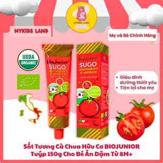 Sốt tương cà chua hữu cơ biojunior tuýp 150g cho bé ăn dặm từ 8m+