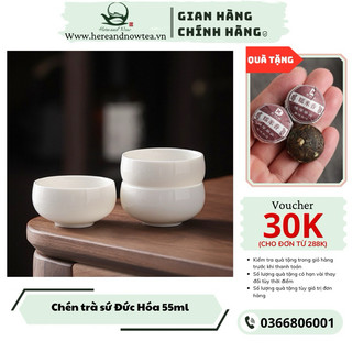 Chén uống trà sứ trắng sứ ngọc Đức Hoá, bộ trà kung fu, cốc uống trà, chén trà sứ thấu quang cao cấp