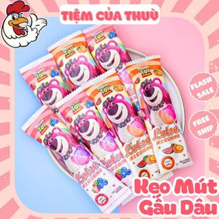 Kẹo Mút Gấu Dâu Trái Cây Mix Vị, Kẹo Gấu Dâu Lotso Dâu Tây / Việt Quất / Dưa Hấu / Cam