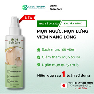 Xịt mụn LƯNG Acne Skin Care-Công nghệ mới từ Nhật Bản dùng cho mụn toàn thân-viêm nang lông-thâm mụn