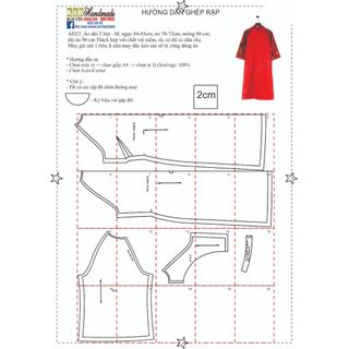 Rập giấy A0 AD23 áo dài form suông - (gài nút) (BẢN VẼ)