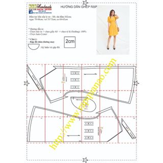 Rập giấy mã 765_đầm xếp ly tay liền (BẢN VẼ)