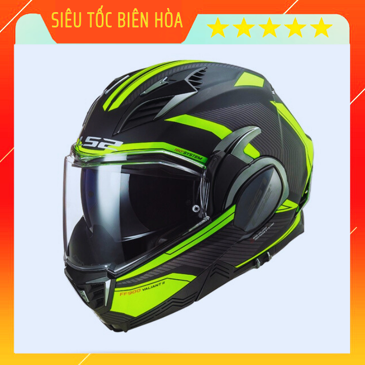 Mũ Bảo Hiểm Fullface Lật Hàm 180 Độ LS2 FF900 Đen Xanh Chính Hãng Tặng Kèm Khăn Ninja