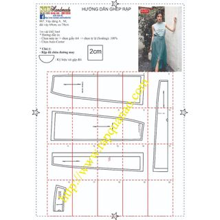 Rập chân váy A 8 mảnh 867 (BẢN VẼ)