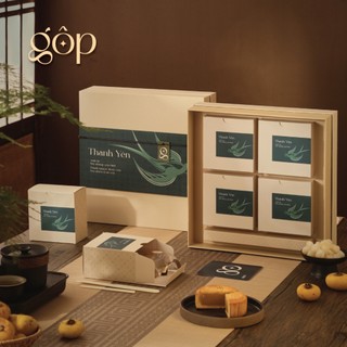 Hộp quà bánh trung thu "thanh yên" - set 4 bánh trung thu gộp 2024