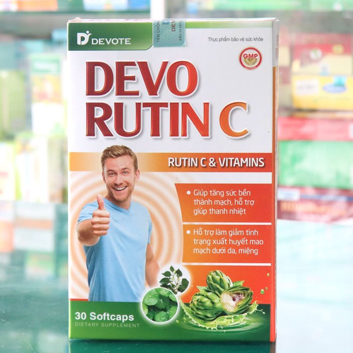 Devo Rutin C – Hỗ trợ làm giảm tình trạng xuất huyết mao mạch dưới da, tăng sức bền thành mạch - (hộp 3 vỉ x 10 viên)