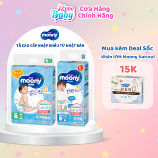 (Mẫu Mới ) Tã dán/quần Moony size nb90/S84/M64/L54-M58/L44/XL38/XXL26