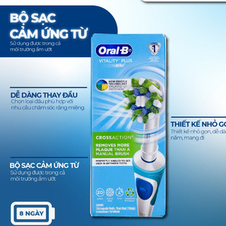 Bàn chải đánh răng điện oral-b vitality plus mẫu mới- chải răng hẹn giờ làm sạch răng miêng