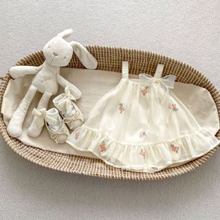 Body Váy 2 Dây Voan Thêu Hoa Kem Cho Bé Gái Sơ Sinh 1 2 Tuổi MINTSCLOSET Quảng Châu - BV7150