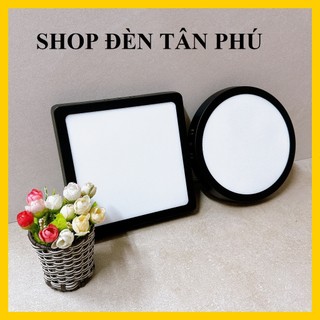 Đèn led ốp trần gắn nổi 6w, 12w, 18w, 24w vuông tròn viền đen ánh sáng trắng
