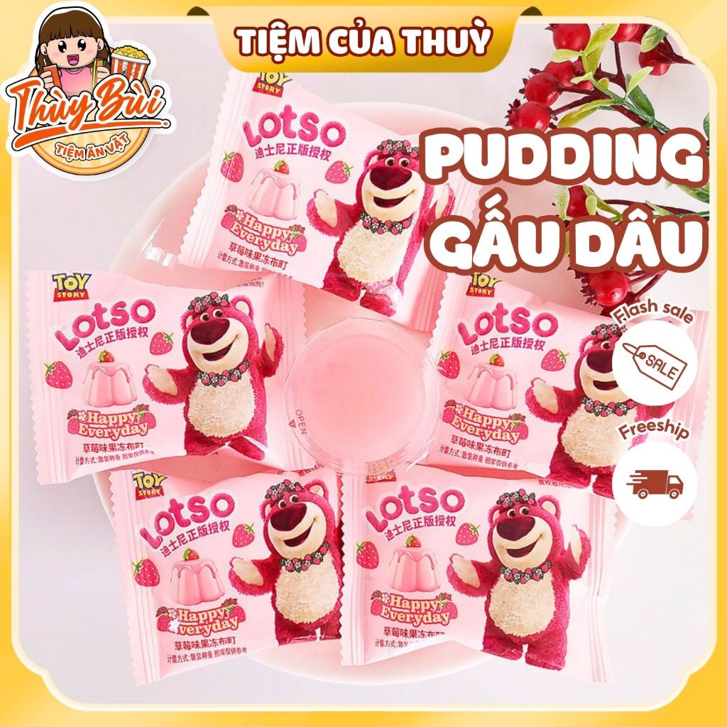 Thạch Gấu Dâu Losto Hương Trái Cây , Thạch Pudding Gấu Dâu Losto Đào / Dâu