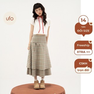 Chân váy midi xòe 2 tầng viền đính nơ - Cindy Skirt - by ufo.thebasic