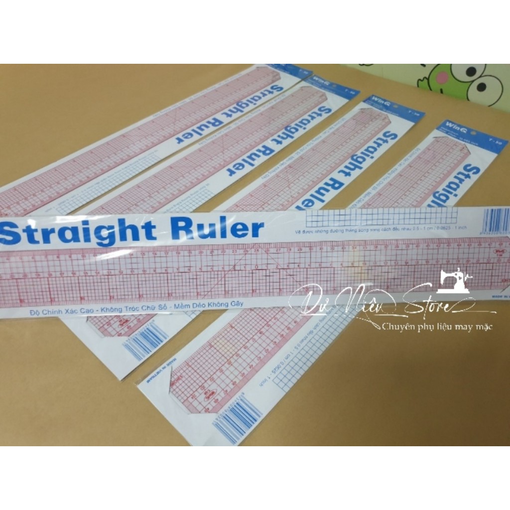 Thước WinQ 50cm, thước nhựa dẻo 50cm có chia tỷ lệ không sợ gãy, tróc số.