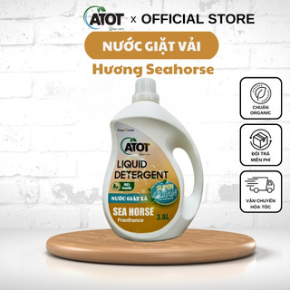 Nước giặt vải 3.8L ⚡ ATOT ⚡ làm sạch đánh bay vi khuẩn hương Seahorse đậm đặc lưu hương làm mềm vải
