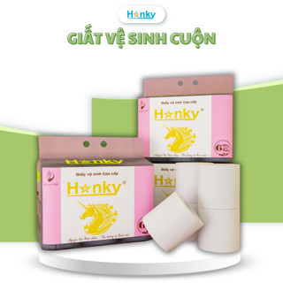 Giấy Vệ Sinh Cuộn Cao Cấp Hanky Túi 6 Cuộn Giấy Vệ Sinh 4 Lớp Không Chất Tẩy Trắng Siêu Dai