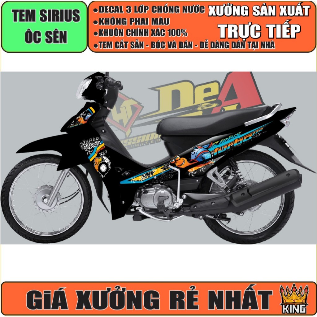 [ Loại 1] Tem Rời Sirius 110cc TuborV1- Ảnh Thật #Temxemay #Decal #Sirius #Sirius110 #Sirius110cc #T