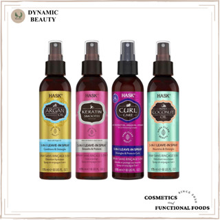 Xịt dưỡng tóc Hask argan oil, keratin protein, curl care, coconut oil 5-in-1 leave-in 175ml