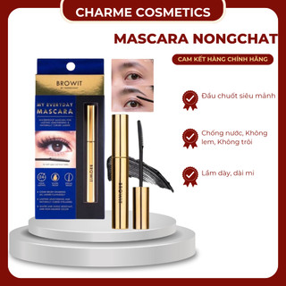 Mascara Browit Nongchat Thái Làm Dày Dài Mi Chống Nước Không Lem Chuyên Dụng Cho Makeup