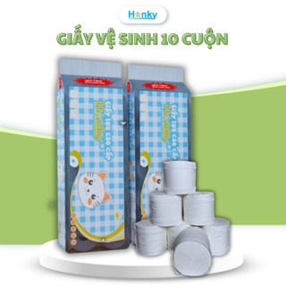 Giấy Vệ Sinh Cuộn Cao Cấp Hanky Túi 12 Cuộn 4 Lớp Không Chất Tẩy Trắng Siêu Dai Tiện Lợi.