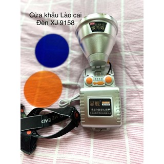 Đèn pin đội đầu siêu sáng xj 9158 chiếu xa 1000m tích điện 12 giờ đổi 3 màu