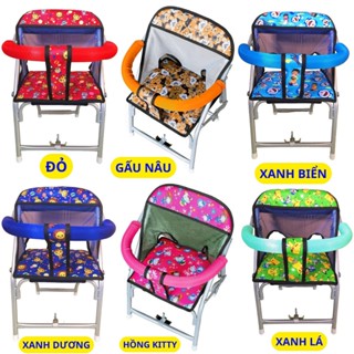 ( KHÔNG ĐI ĐƯỢC AIRBLADE ) Ghế ngồi xe máy số, xe Wave, Dream, Future,cho bé , ghế số xếp sắt sơn tĩnh điện gấp gọn được