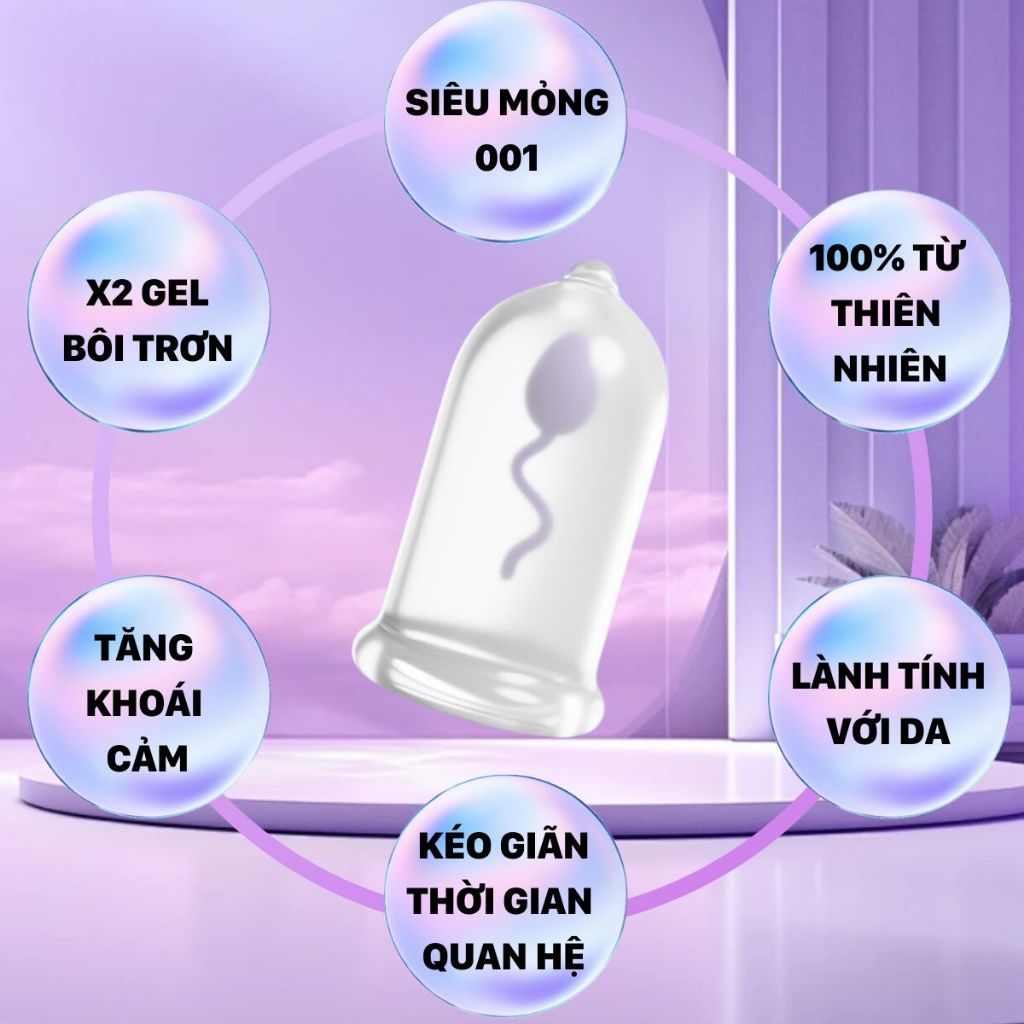 Bcs nhà nghỉ HA hồng – Bao cao su HA New 002 Water Lotus siêu nhiều gel bôi trơn, có nhiều mùi hương – Hộp 100 bao