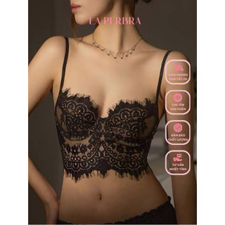 Áo Bra Ren Nữ Bralette KHÔNG MÚT Quyến Rũ LA PERBRA Corset 2 Dây Gợi Cảm Sexy Áo Lót Ren Không Mút - B04