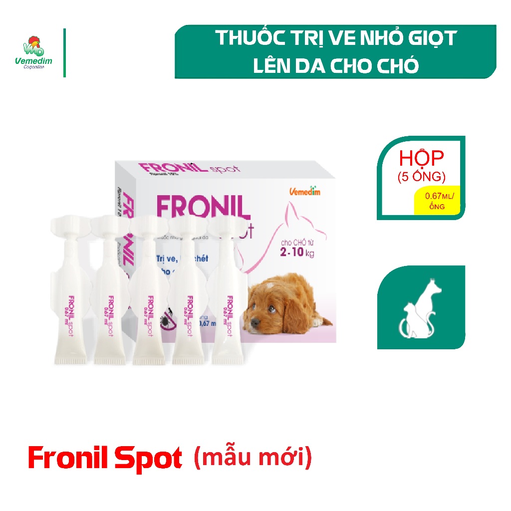 Nhỏ gáy trị ve rận Fronil Spot cho Chó