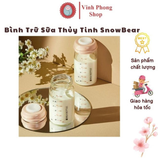 Bình Trữ Sữa Thuỷ Tinh Cổ Rộng SnowBear Dung Tích 180ml, Bình Thuỷ Tinh Trữ Sữa Bình Trữ Sữa Cổ Hẹp