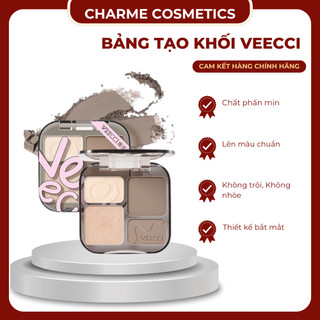 Bảng Phấn Tạo Khối VEECCI Hightlight Bắt Sáng Tự Nhiên Tích Hợp Má Hồng Lâu Trôi Chống Nước 9g