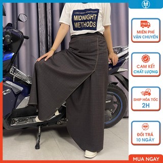  Chân váy chống nắng xẻ tà kaki vải cotton mềm mát có túi và nút bấm chân H&T FASHION