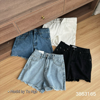 Quần sooc jeans gấu lượn sóng hàng QC