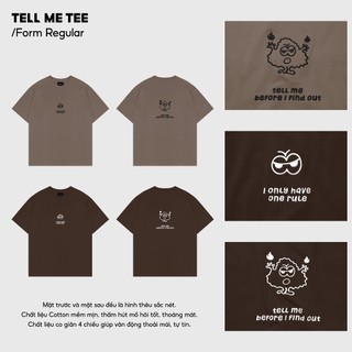 Áo thun - tell me | lazee studioo | nâu sữa - nâu đậm | form regular