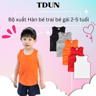 Áo ba lỗ bé trai TDUN cotton mềm thiết kế basic trơn phong cách năng động cho bé 2 - 5 tuổi A013 SPC 01906