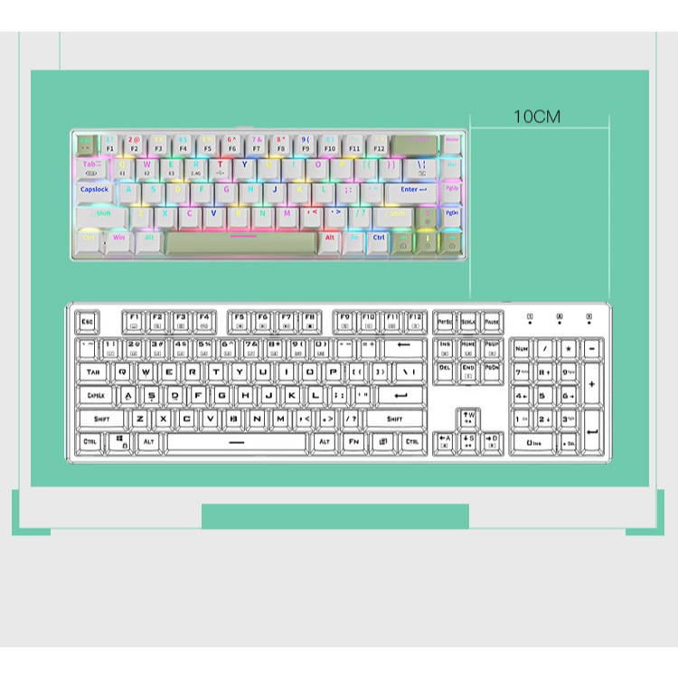 Bàn phím cơ K68 bluetooth 3 mode kết nối không dây 2.4G, có hotswap, đèn led xuyên phím RGB 20 chế độ, pin 2000Mah | BigBuy360 - bigbuy360.vn